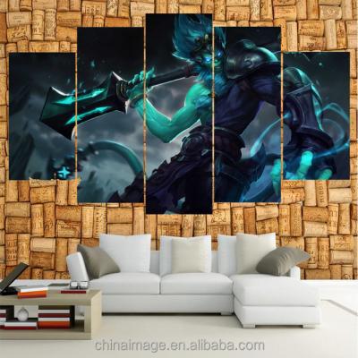 China Wholesale Eco-Friendly 5 Pieces HD Print Painting Modern Attack On Titan Canvas Painting With Anime Wall Art for sale