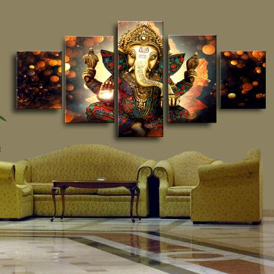 China Fashion Ganesha Modern Canvas Wall Art Buddha Oil Paintings Buddha Painting Eco-friendly Abstract Print Painting for sale