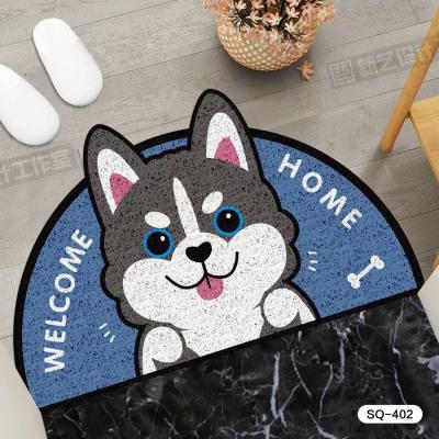 China Hot Selling Love Cartoon Anti-Slip Shape Washable Can Be Cut Waterproof Outdoor Rug PVC Coil Floor Mat for sale