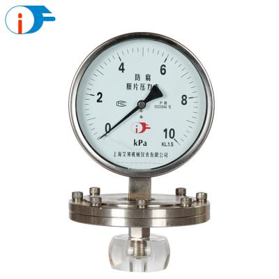 China For Systems With High Cycle Rate China Wholesale Stainless Steel Diaphragm Pressure Gauge With Safety Glass Lens for sale