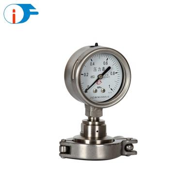 China For Various Purposes 304 Stainless Steel Case Diaphragm Seal Pressure Gauge Sanitary Pressure Gauge for sale