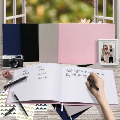 China European Custom Canvas Guest Book A4 Wedding Landscape, Aluminum Stamping Scrapbook Guest Book Album 29.3x21.3cm for sale