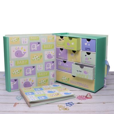 China DIY Handmade Tender Years Birth Printed Paper Gift Box With 9 Drawers for sale