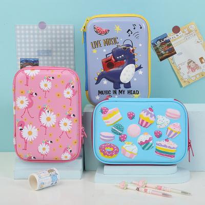 China Fashionable Blue EVA Cute School Pencil Case Yellow Pink High Creativity Gift for sale