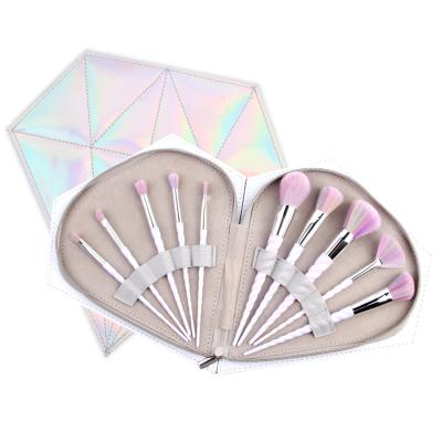 China Holographic Diamond Shape Unicorns Gift Brushes Bag Glliter Makeup Cosmetic Case Set GPR.020918.0004 for sale