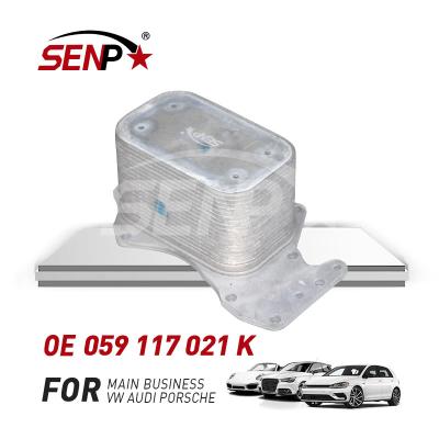 China Aluminum Alloy SENP Auto Engine parts Oil Cooler 059 117 021 K  059117021K for Audi Q5 Q7 Vw A6 for sale