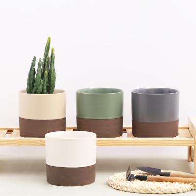 China Simple Minimalist Modern Color Ceramic Succulent Porcelain Mix Pot Planter Flower Desktop Pots for sale