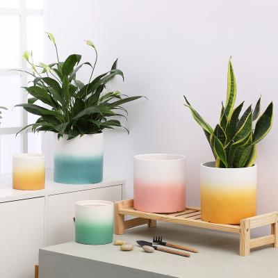 China Nordic Minimalist Colorful Indoor Ceramic Plant Pots Garden Flower Pot Wholesale Flower Pots For Home Decoration for sale