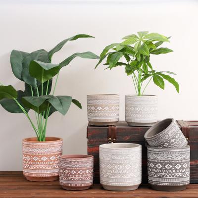 China New minimalist Nordic cement succulent flower pots and planters home decorative indoor flower pot for sale