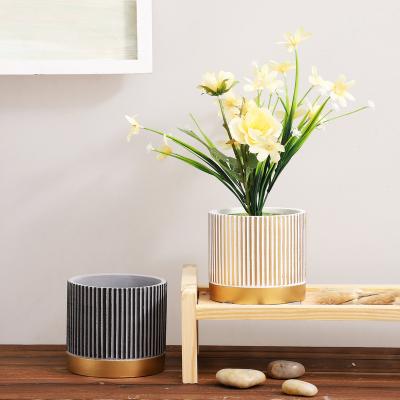 China Wholesale Minimalist Fashionable Cement Plant Succulent Flower Pot Cement Plant Pots Platinum Gray Succulent Planter Decorative for sale