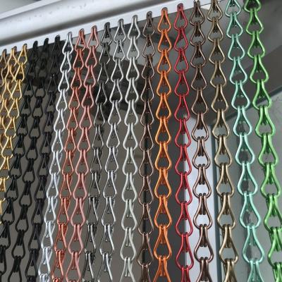 China Durable Colorful Aluminum Double Hook Chain Door Curtain Link Curtain Design For Living Room for sale