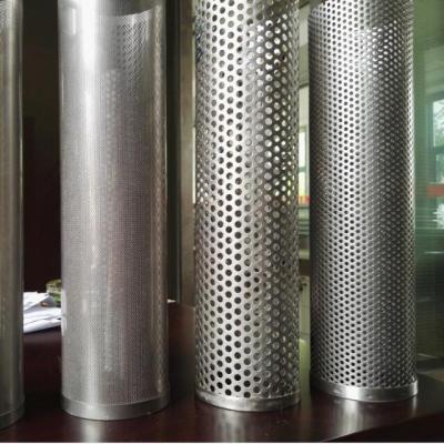 China Plain Weave Round Hole 304 316 Perforated Filter Stainless Steel Tube for sale