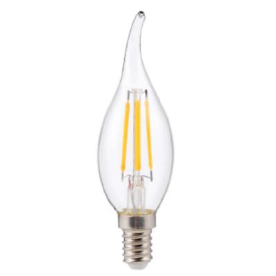 China Residential E14 4w c35 bending led filament bulb light lamp 220v 120v glass cover Edison Style for sale