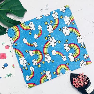 China Waterproof NO MOQ designs custom printing 100% polyester cartoon babies' clothing diaper pul fabric for sale