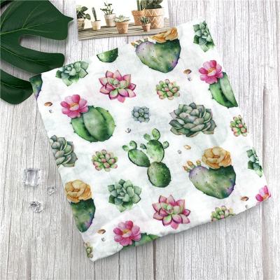 China Anti Pill No MOQ Custom Digital Printing Bamboo Cotton Gauze Muslin Fabric For Baby Blanket for sale