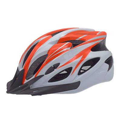 China Manufacturer Mountain Bike Helmet Adult White Orange Bicycle Helmet 57-62CM for sale