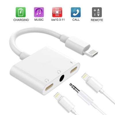 China 3 In 1 Apple Iphone X Headphone Adapter 3.5mm Headphone Jack White Color for sale