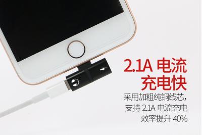 China 2.1 A Dual Lightning Splitter Adapter Fast Charging With Pure Copper Core for sale