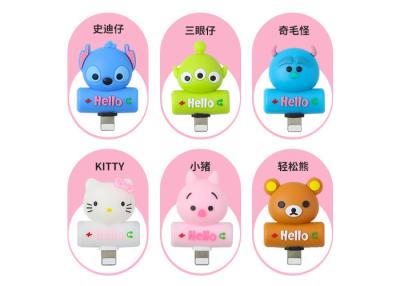 China Portable Cute 2 In 1 Lightning Splitter Adapter Animal Cartoon Shape for sale