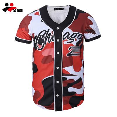 China New Design Baseball Tank Top Factory Price Sublimated Antibacterial Baseball Shirt Button Up Baseball Uniforms for sale