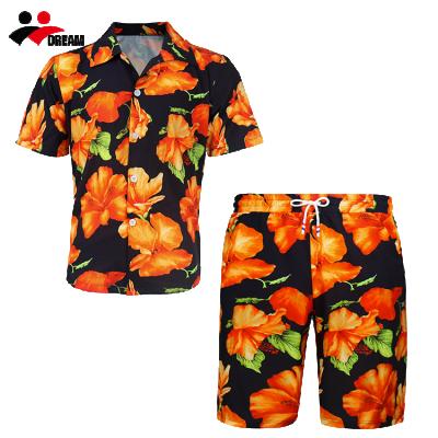 China Cheap Best Selling Anti-pilling Mens Garment Hawaiian Shirts Short Sleeve 4 Way Stretch for sale