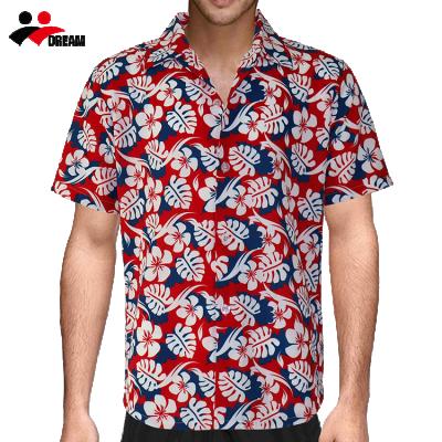 China Wholesale anti-shrink polyester casual sublimation printed aloha mens summer short sleeve beach hawaiian shirts for men for sale