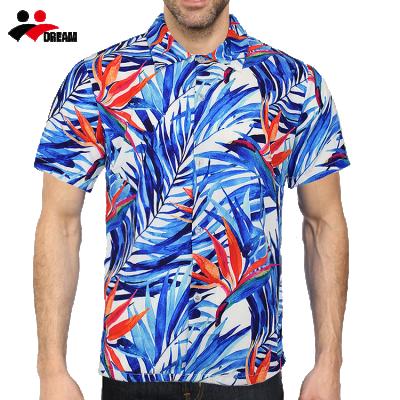 China Factory Anti-Shrink Custom Printed Hawaiian Shirts Aloha Nasty Mens Flamingos Beach Casual Shirts For Men for sale