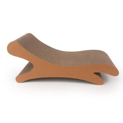 China Sustainable Factory Customized Durable Corrugated Paper Cardboard Scratcher Bed Sofa Couch Post Lounge Cat Scratching Board for sale