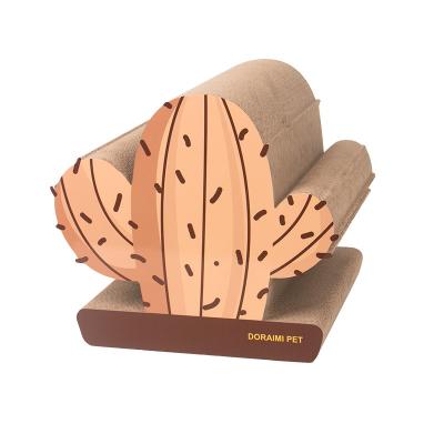 China Viable Factory Cat Supplies Corrugated Paper Scratching Durable Toy Cat Cardboard Scratcher Cactus Post for sale