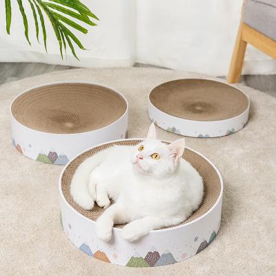 China OEM Viable Hot Sale Amazon Interactive Toys Cat Scratcher Bowl Toy Corrugated Cardboard Cat Scratching Bed Cardboard Cat for sale