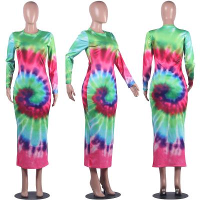 China Anti-Static Casual Women Dress 2021 Lady Elegant Woman Dresses Women's Luminous Colorful Printing New Arrivals for sale