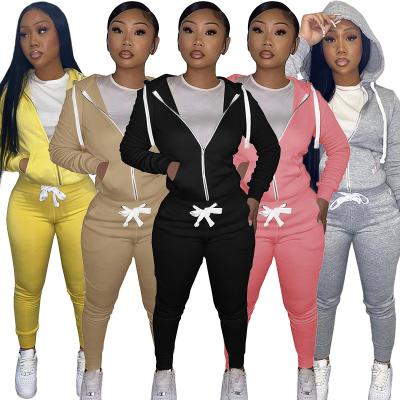 China Breathable Hooded Velor Winter Suit Two-piece Winter Suit Clothing For Women Hoodie+Sweatshirt Pants for sale