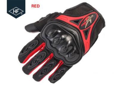 China Guantes llenos de la motocicleta del finger del finger azul rojo del tacto de los accesorios de la motocicleta del mercado de accesorios que montan en venta