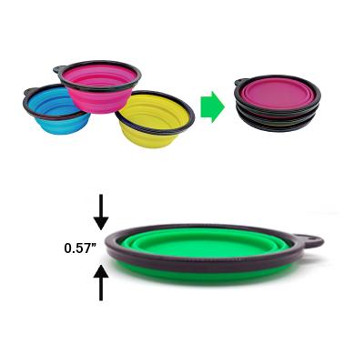 China Travel Dog Bowl Viable Double Dish Collapsible Dog Bowl Pet Bowl with a Carabiner for sale