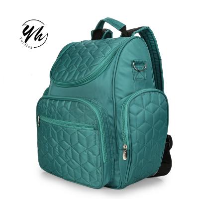 China Pattern Fashion Peacock Blue Color Smart Embroidered Anti-theft Smart Embroidered Logo Design Baby Outdoor Necessary Maternity Bag for sale