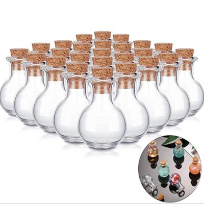 China Logo Mini Clear Wishing Message Glass Customized Recyclable Bottles Vials With Cork Small Jar for sale