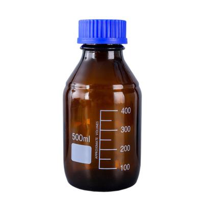 China 500ML Empty Chemical Chemical Bottle 1000ml High Capacity Boston Round Glass Chemical Bottle for sale