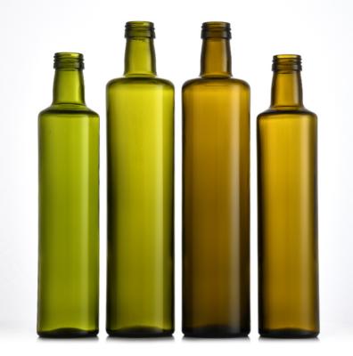 China Empty Clear Square Round Glass Olive Oil Bottle 250ml 500ml 750ml 1L Glass Bottle For Olive Oil for sale