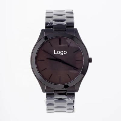 China Reloj Mk Original Men's Chronograph Hot Selling Minimalist Stainless Steel Waterproof Black Quartz Watch for sale