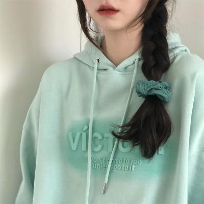 China Wholesale 3d gradient anti-pilling embossed embossed autumn cotton spring and terry sweater hooded women for sale