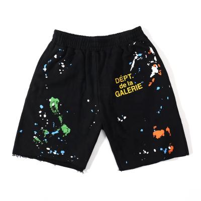 China Summer breathable new products European and American brand flower dot printing beach shorts cotton fringed loose sweatpants for sale