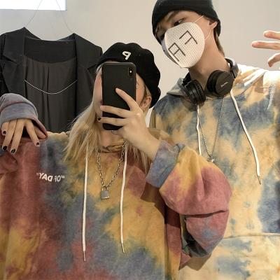 China Hot Selling Men's Pullover Anti-Wrinkle Tie Dye Print Hoodies Men Street Wear Sweatshirt Hoodie for sale