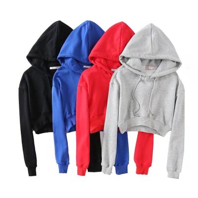 China Custom Women's Drop Shoulder White Anti-pilling Fleece Cropped Sweatshirt Jumper Hoodie Crop Top Hoodie for sale