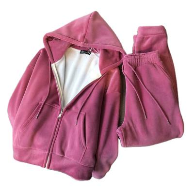 China 2021 Autumn Winter Jogger Women's Gym Pullover Anti-Pilling Custom Velvet Workout Velvet Set Top Crop Hoodie Women Oversized Sweatshirt for sale