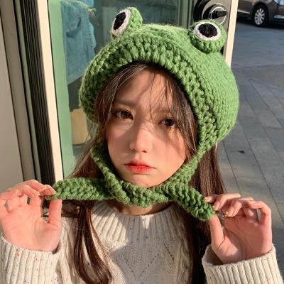 China Wholesale COMMON Frog Knitted Hat Women's Accessories Hearing Protection Hat Wool Hat for sale