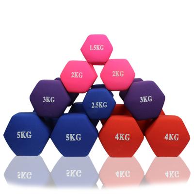 China Non-slip Material Neoprene Hex Dumbbell Books Books or Kg Dumbbells Rubber Gym and Ladies Home Dumbbell for sale