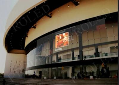 China Lightweight Transparent Video Screen , Glass Wall Transparent Led Curtain for sale