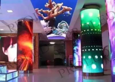 China Customized Flexible Led Screen , Cylinder Advertising Flexible Led Wall for sale