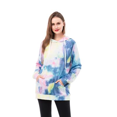 China Breathable Tie Dye Hoodie Pullover With Kangroo Pocket For Women for sale