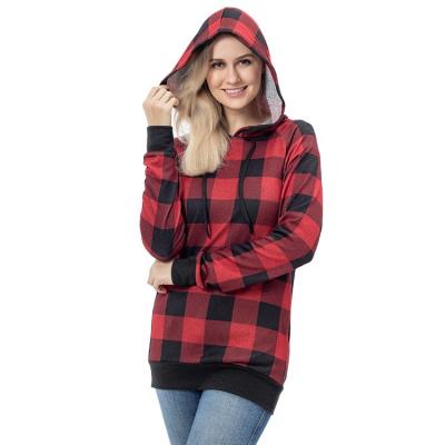 China Max Apparel New High Quality Buffalo QUICK DRY Plaid Plus Size Hoodie Pullover Sweatshirt Women's Hoodies for sale